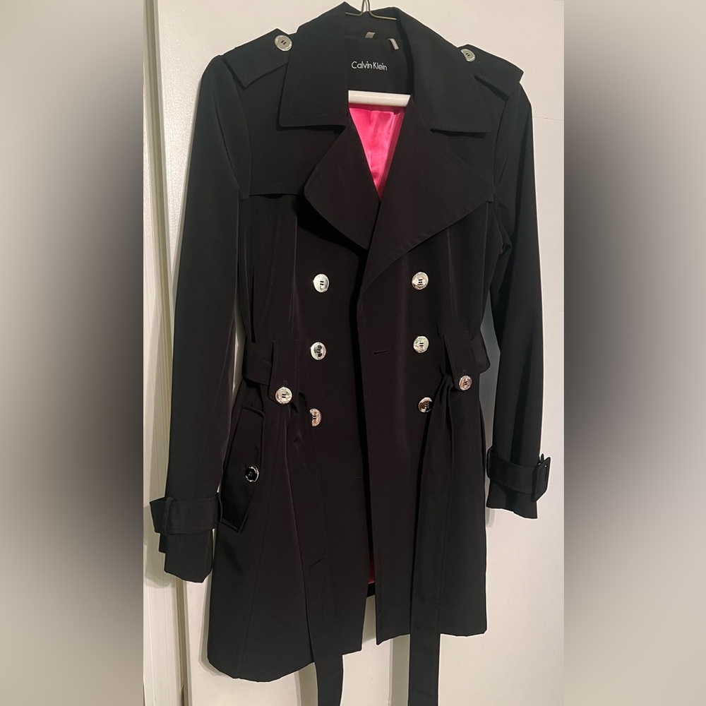 Calvin Klein Elegant Black Double-Breasted Women's Coat